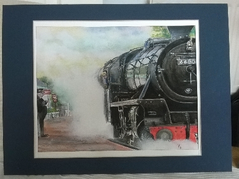Train Leaving Grosmont Station Painting